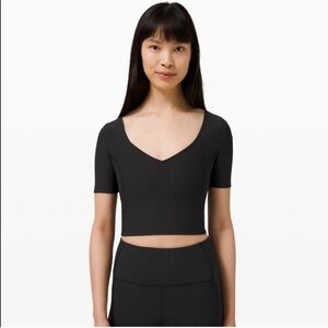 Lululemon Ribbed Contoured Align V-neck Yoga Short Sleeve T-Shirt Black